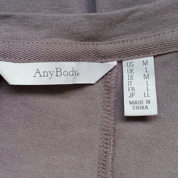 AnyBody Cozy Knit Seamed Tee Faded Plum Cotton Modal Spandex Top NWOT Size M - Picture 6 of 9